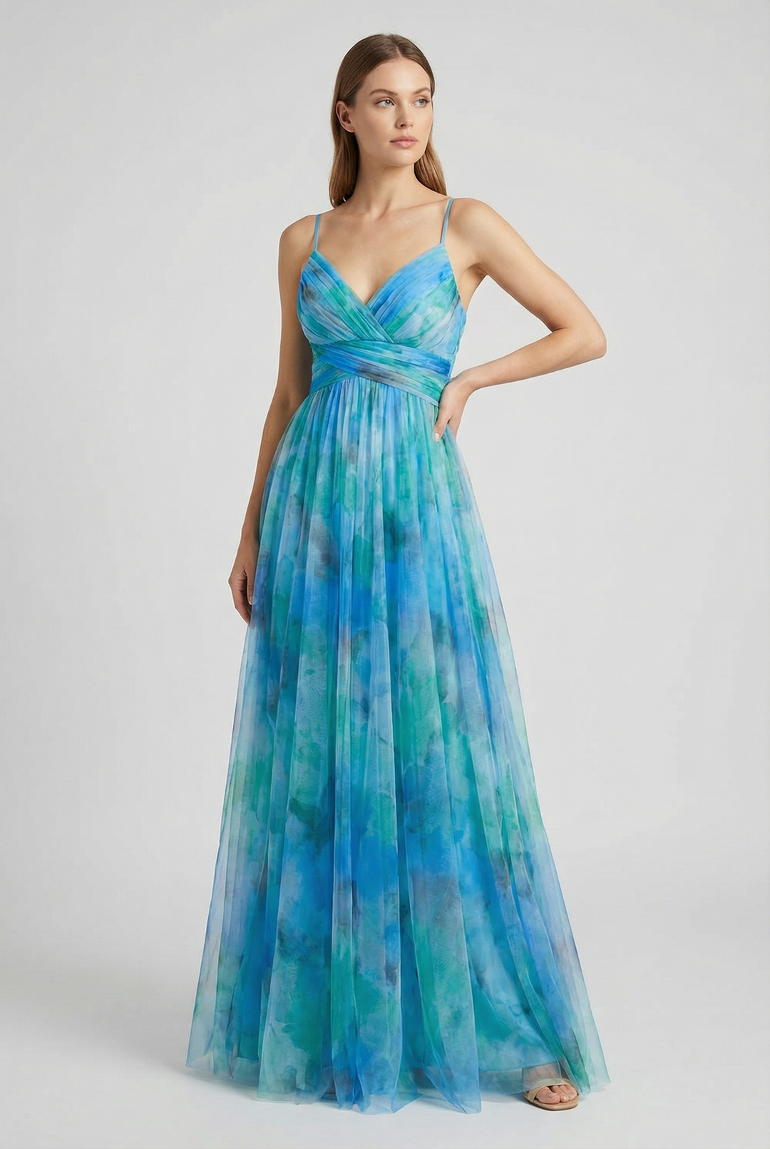 Sienna | Women's Floral Chiffon Maxi Dress Adjustable Elegant