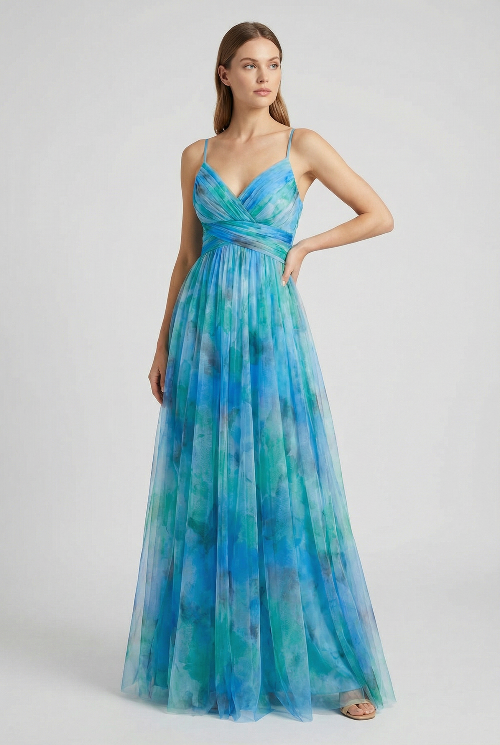 Sienna | Women's Floral Chiffon Maxi Dress Adjustable Elegant