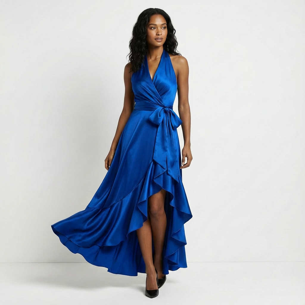 Elaine | Women’s Maxi Wedding Guest Dress Tie Waist Bow