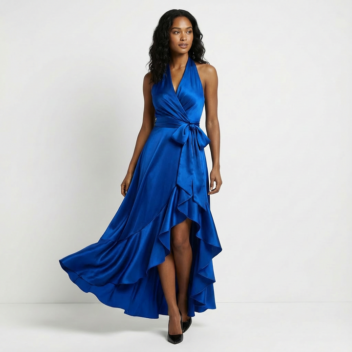 Elaine | Women’s Maxi Wedding Guest Dress Tie Waist Bow