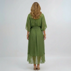 Bonnie | Women’s Chiffon Midi Wedding Guest Dress Tie Waist