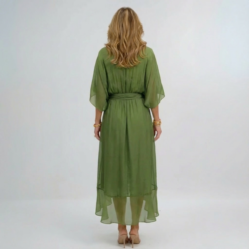 Bonnie | Women’s Chiffon Midi Wedding Guest Dress Tie Waist