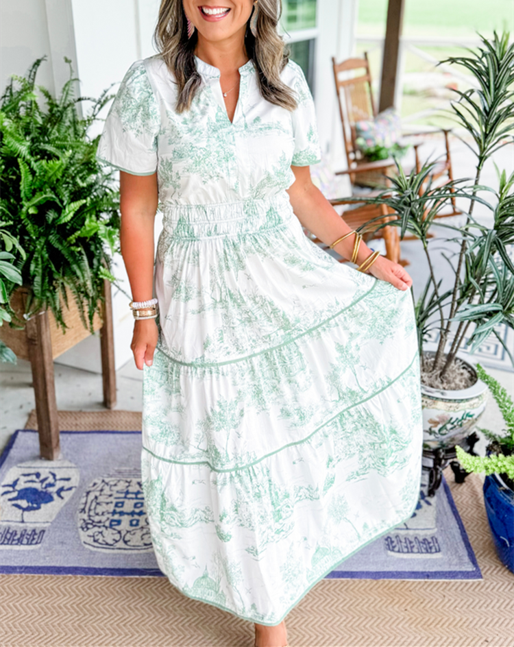 Sanne | Women's Classic Toile Maxi Dress