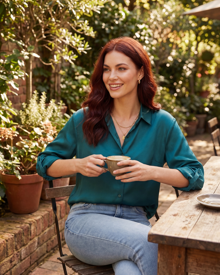 Thea | Women's Smooth Button-Up Shirt