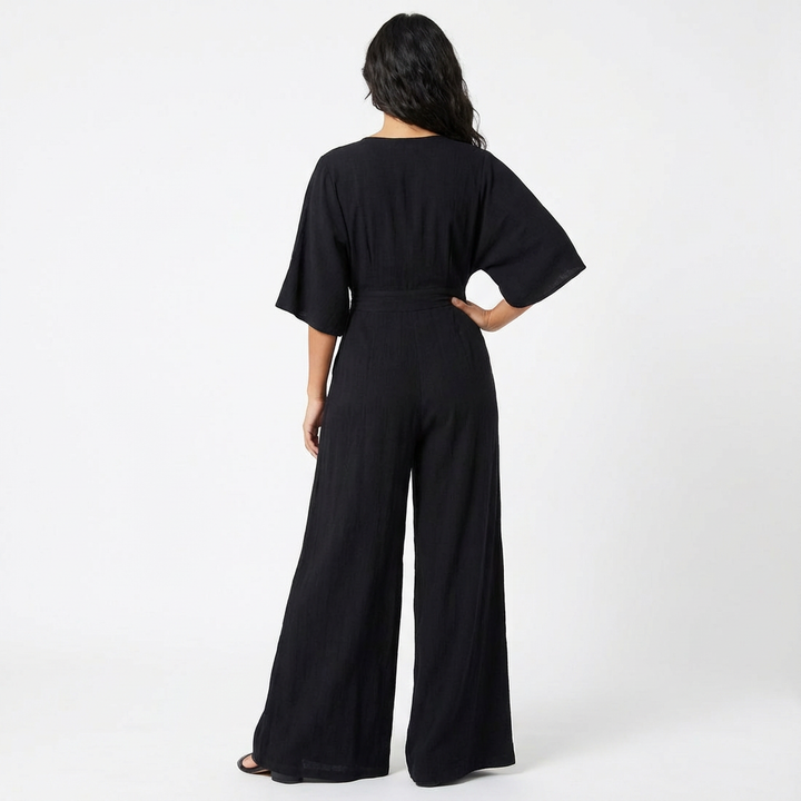 Rosie | Women’s Elegant Wide-Leg Jumpsuit Half Sleeve