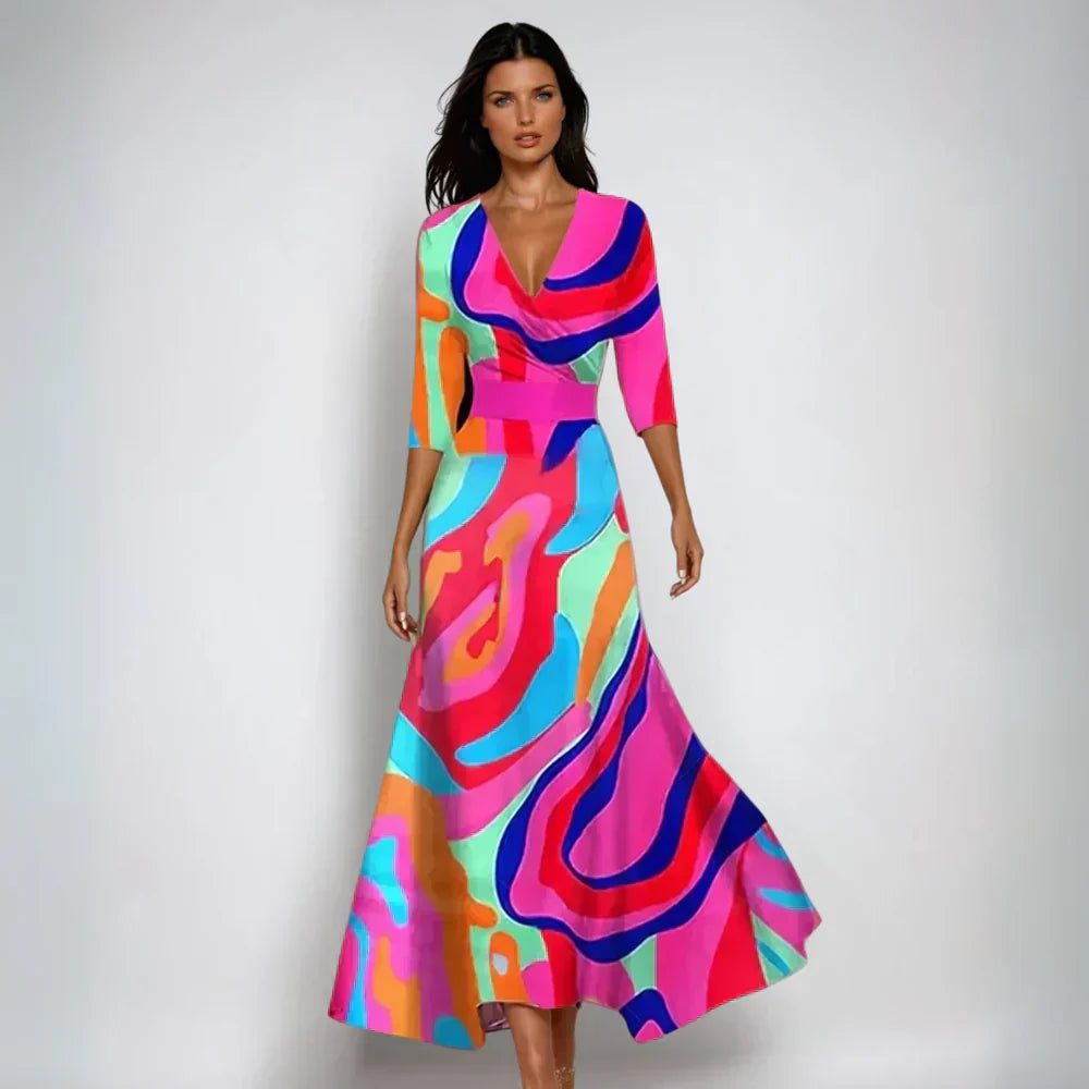 Brielle | Women's Floral Wrap Maxi Dress Elegant