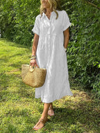 Sutton | Women's Elegant Striped Shirt Dress