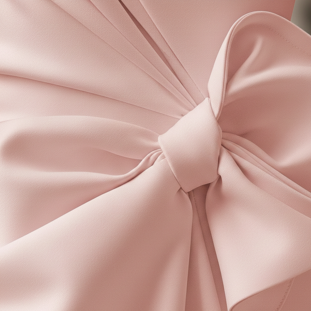 Amelia | Women's Satin Midi Dress with Bow Detail