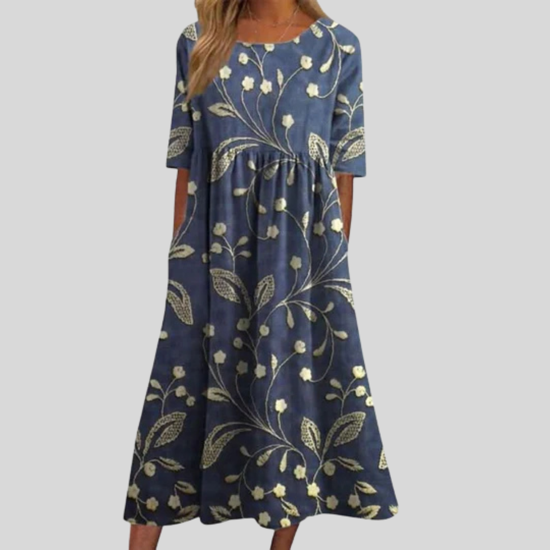Elara | Women's Floral Midi Dress Casual