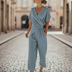 Nola | Women’s V-Neck Wide-Leg Jumpsuit Romper