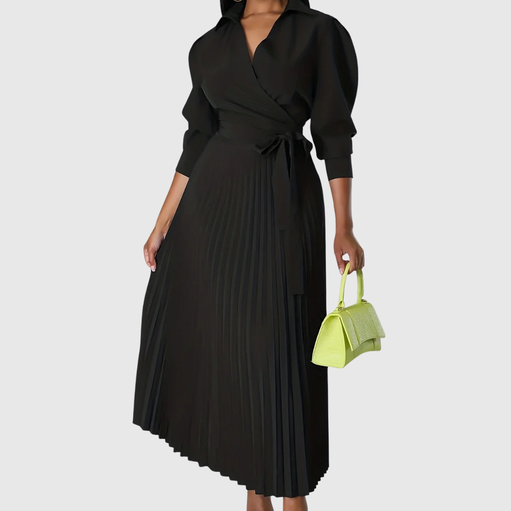 Evelina | Women’s Soft Pleated Midi Dress