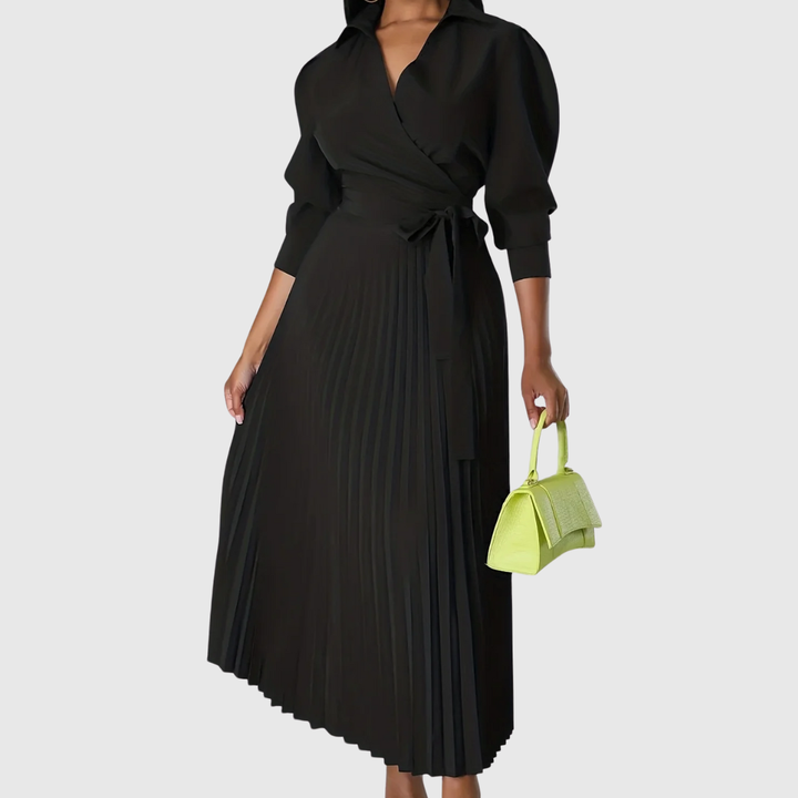 Evelina | Women’s Soft Pleated Midi Dress
