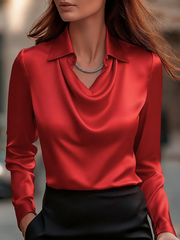 Quinn | Women's Draped Neck Blouse Elegant