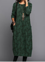 Lennox | Women's Long Sleeve Midi Dress with Pockets Casual