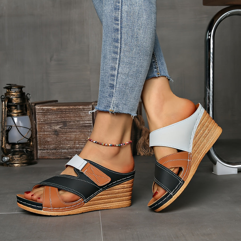 Aerith | Women's Two Tone Wedge Sandals