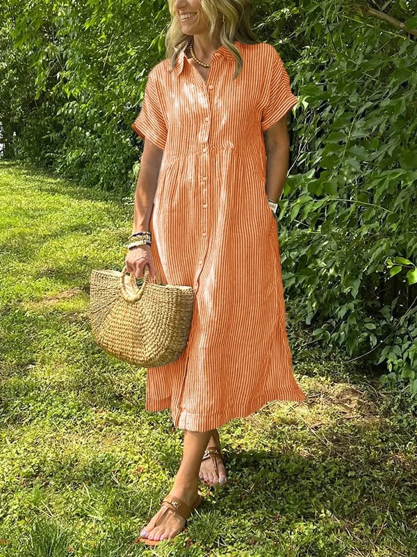 Sutton | Women's Elegant Striped Shirt Dress
