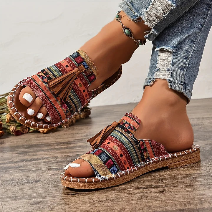 Sutton | Women's Tassel Slip-On Sandals Casual