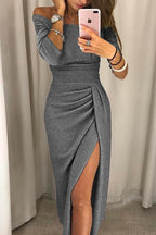 Jolene | Women's Off-Shoulder Glitter Evening Dress Elegant