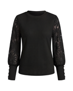 Mette | Women's Decorative Sleeve Button-Detail Top