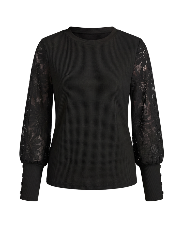 Mette | Women's Decorative Sleeve Button-Detail Top