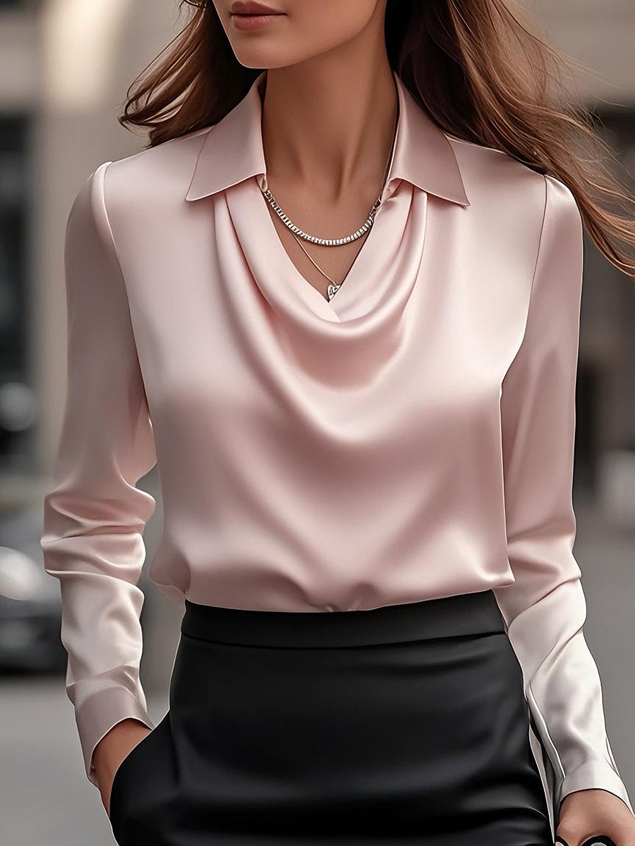 Quinn | Women's Draped Neck Blouse Elegant