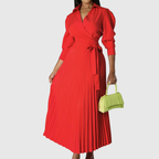 Evelina | Women’s Soft Pleated Midi Dress