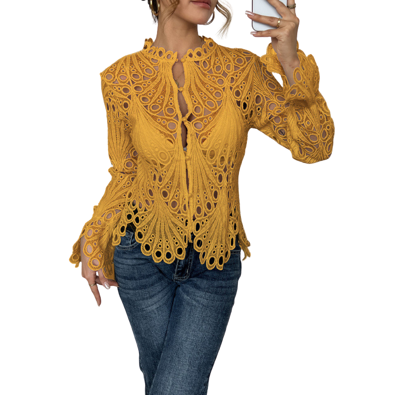 Priya | Women’s Lace Hollow Detail Blouse