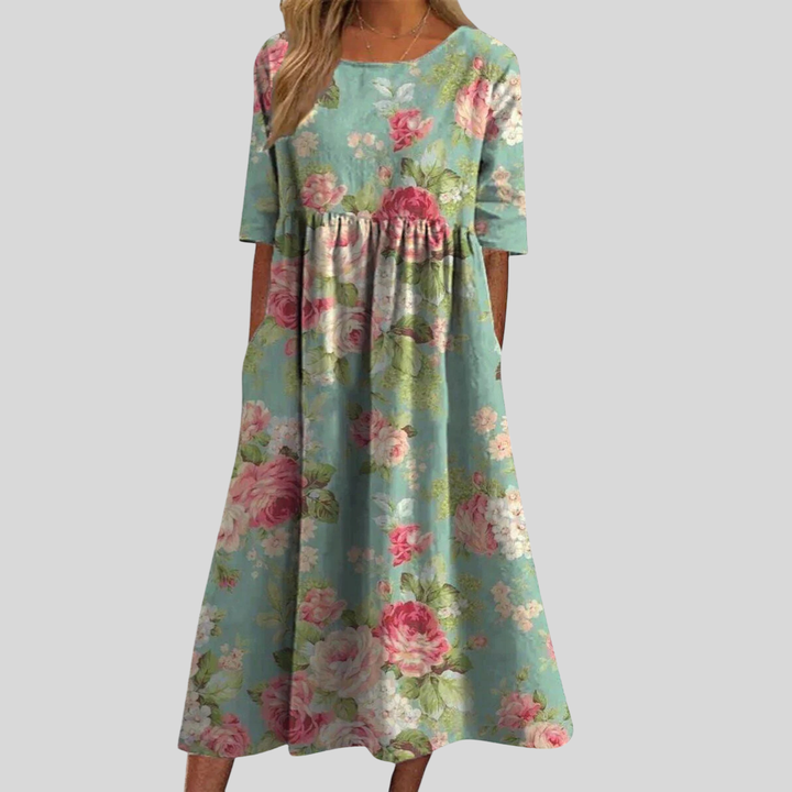 Elara | Women's Floral Midi Dress Casual