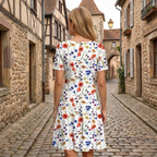 Nerissa | Women’s Short Sleeve A-Line Midi Summer Dress