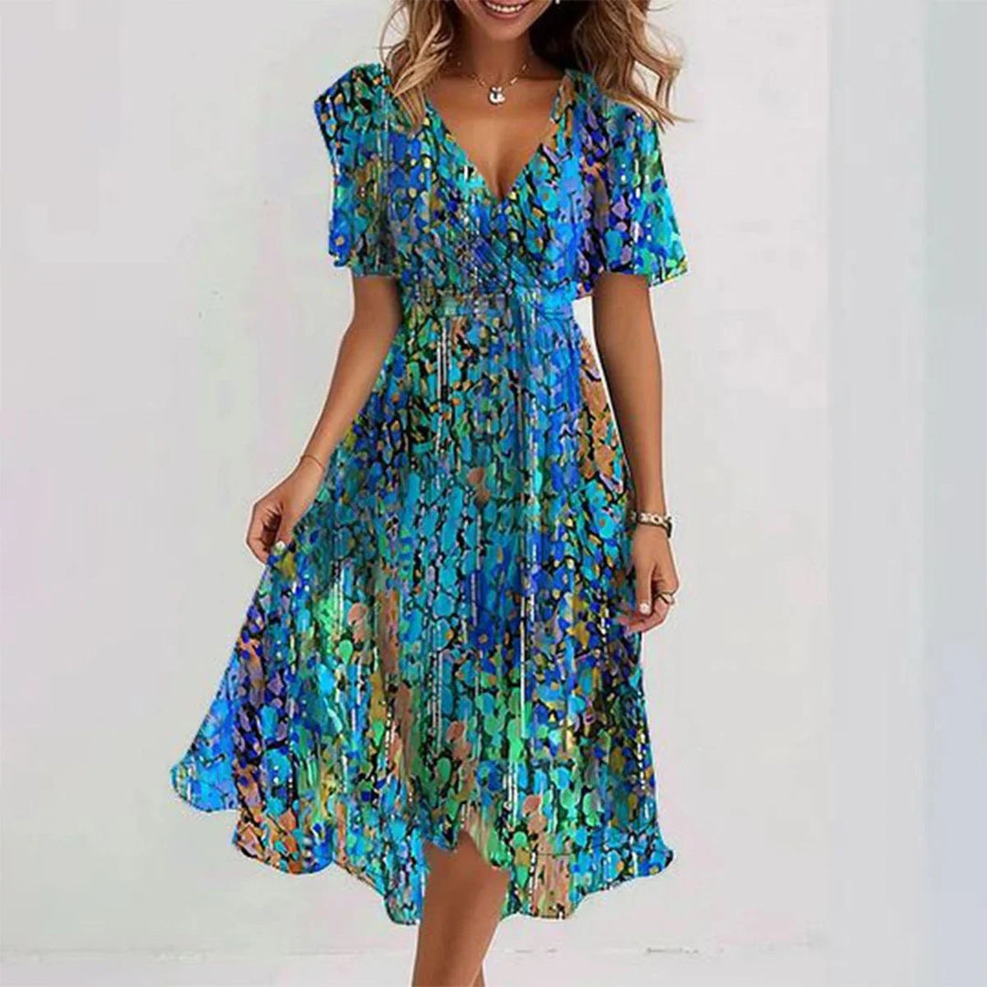 Linne | Women’s Elegant Floral Midi Dress