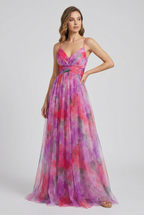 Sienna | Women's Floral Chiffon Maxi Dress Adjustable Elegant