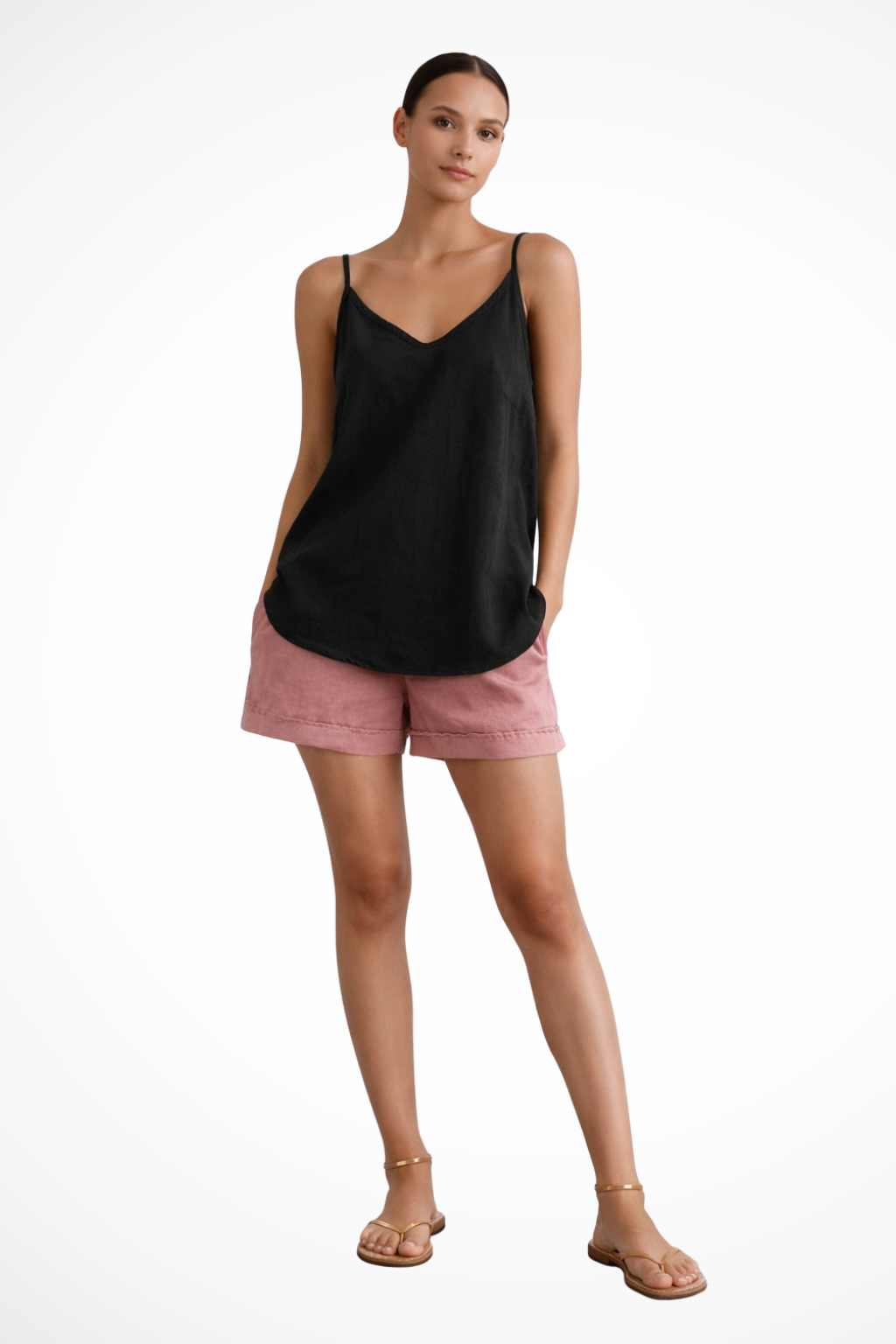 Sienna | Women's Relaxed V-Neck Summer Tank Casual