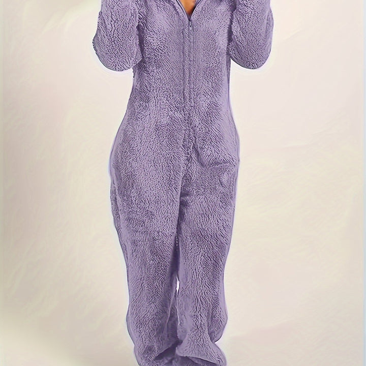 Kelsie-Plush Fleece Pyjama Jumpsuit -