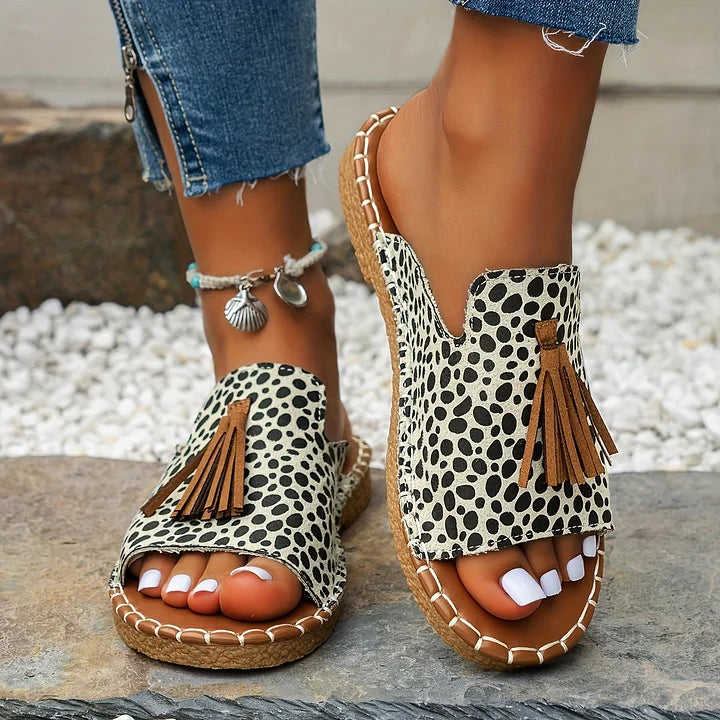 Sutton | Women's Tassel Slip-On Sandals Casual