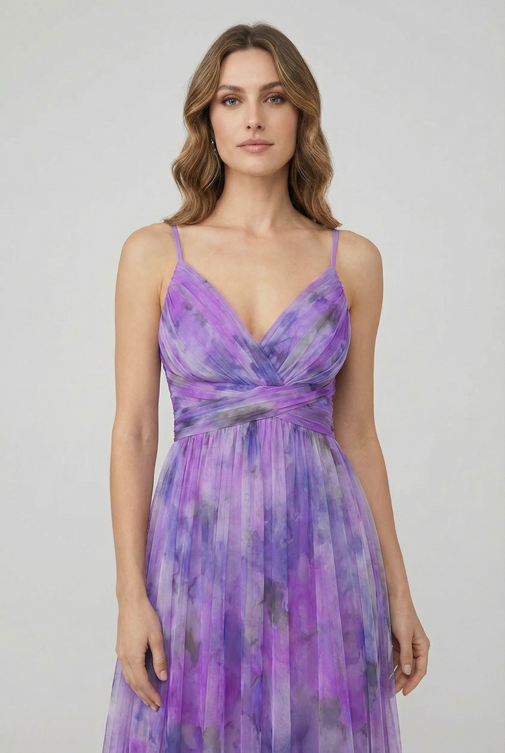 Sienna | Women's Floral Chiffon Maxi Dress Adjustable Elegant