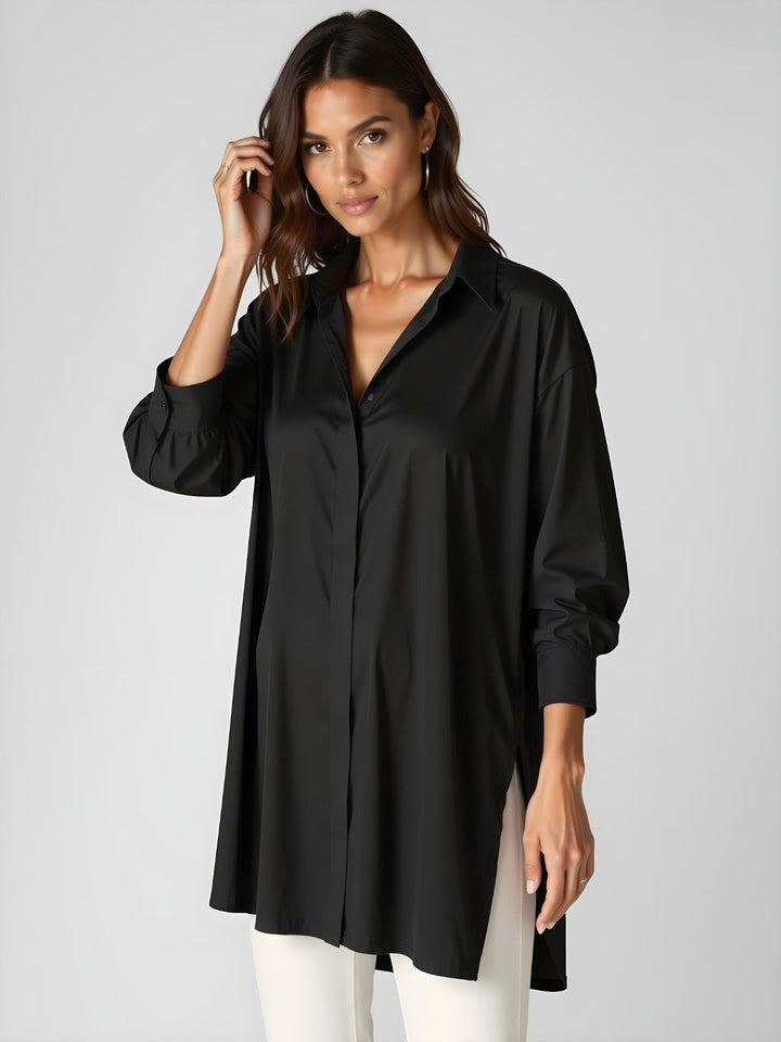 Sienna | Women's Oversized Lapel Shirt Dress Elegant