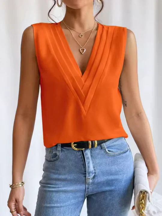 Sienna | Women's Sleeveless V-Neck Top Elegant Chic