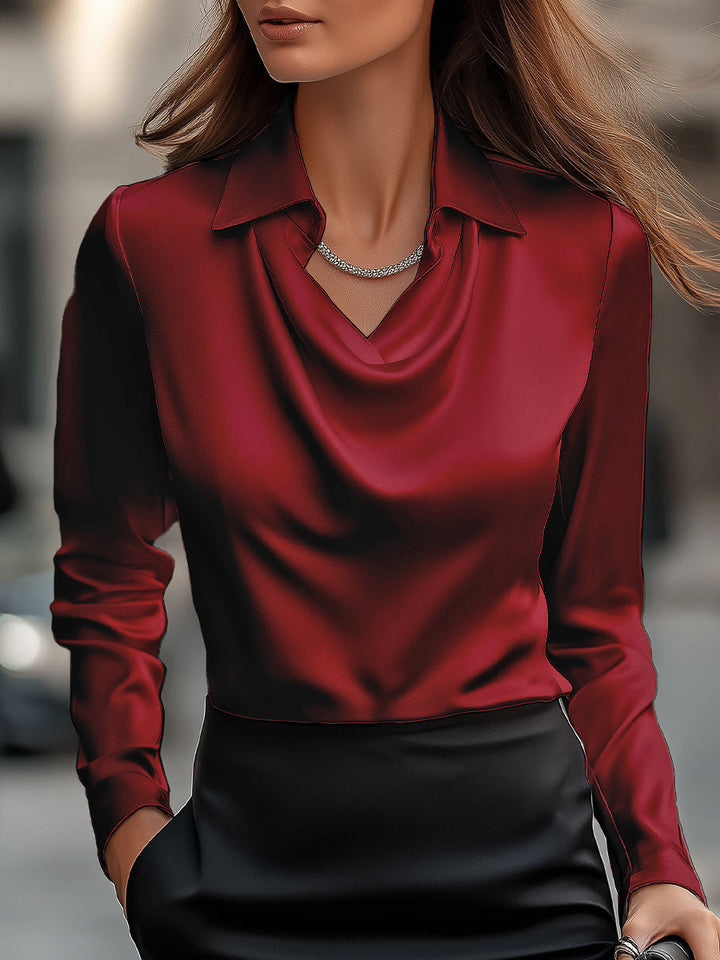 Quinn | Women's Draped Neck Blouse Elegant