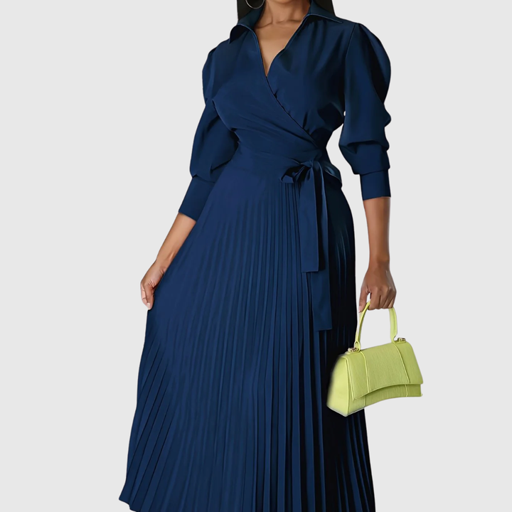 Evelina | Women’s Soft Pleated Midi Dress