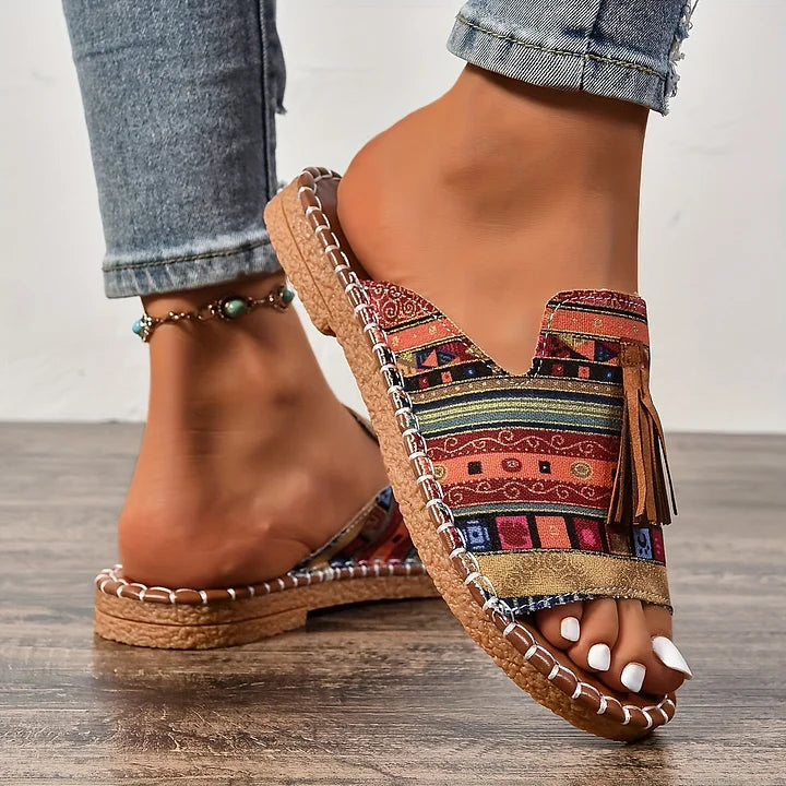 Sutton | Women's Tassel Slip-On Sandals Casual