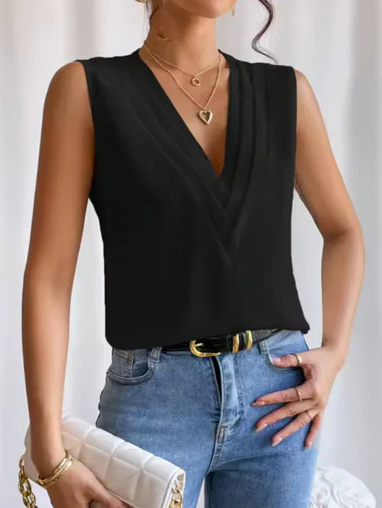 Sienna | Women's Sleeveless V-Neck Top Elegant Chic