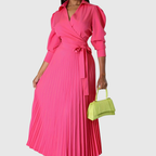 Evelina | Women’s Soft Pleated Midi Dress