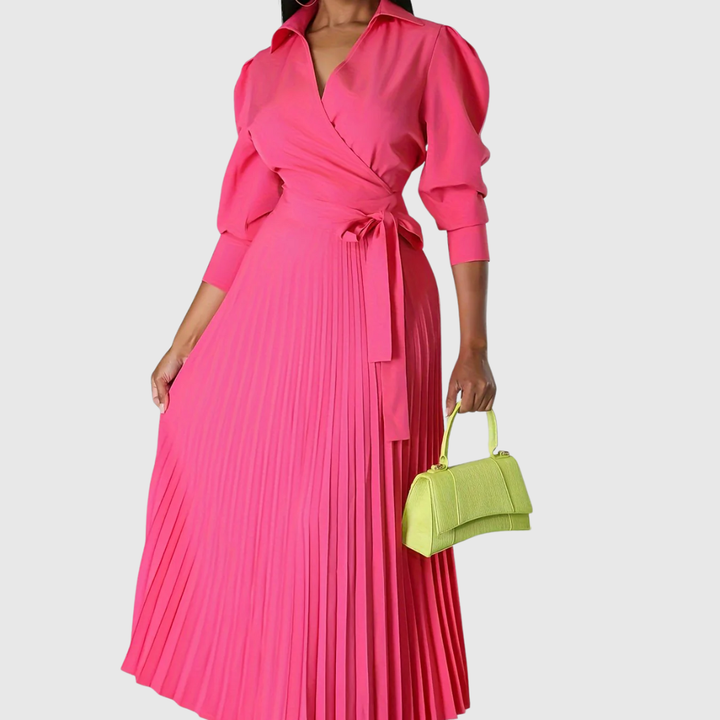 Evelina | Women’s Soft Pleated Midi Dress