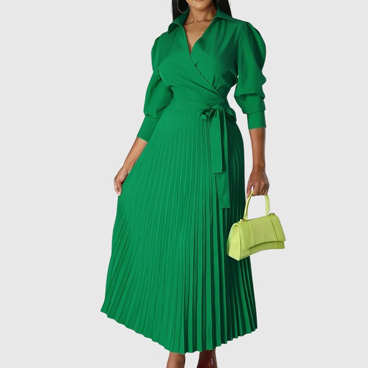 Evelina | Women’s Soft Pleated Midi Dress