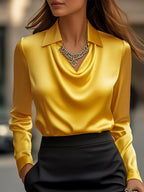 Quinn | Women's Draped Neck Blouse Elegant