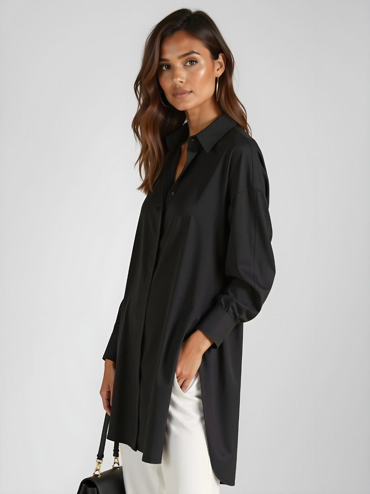 Sienna | Women's Oversized Lapel Shirt Dress Elegant