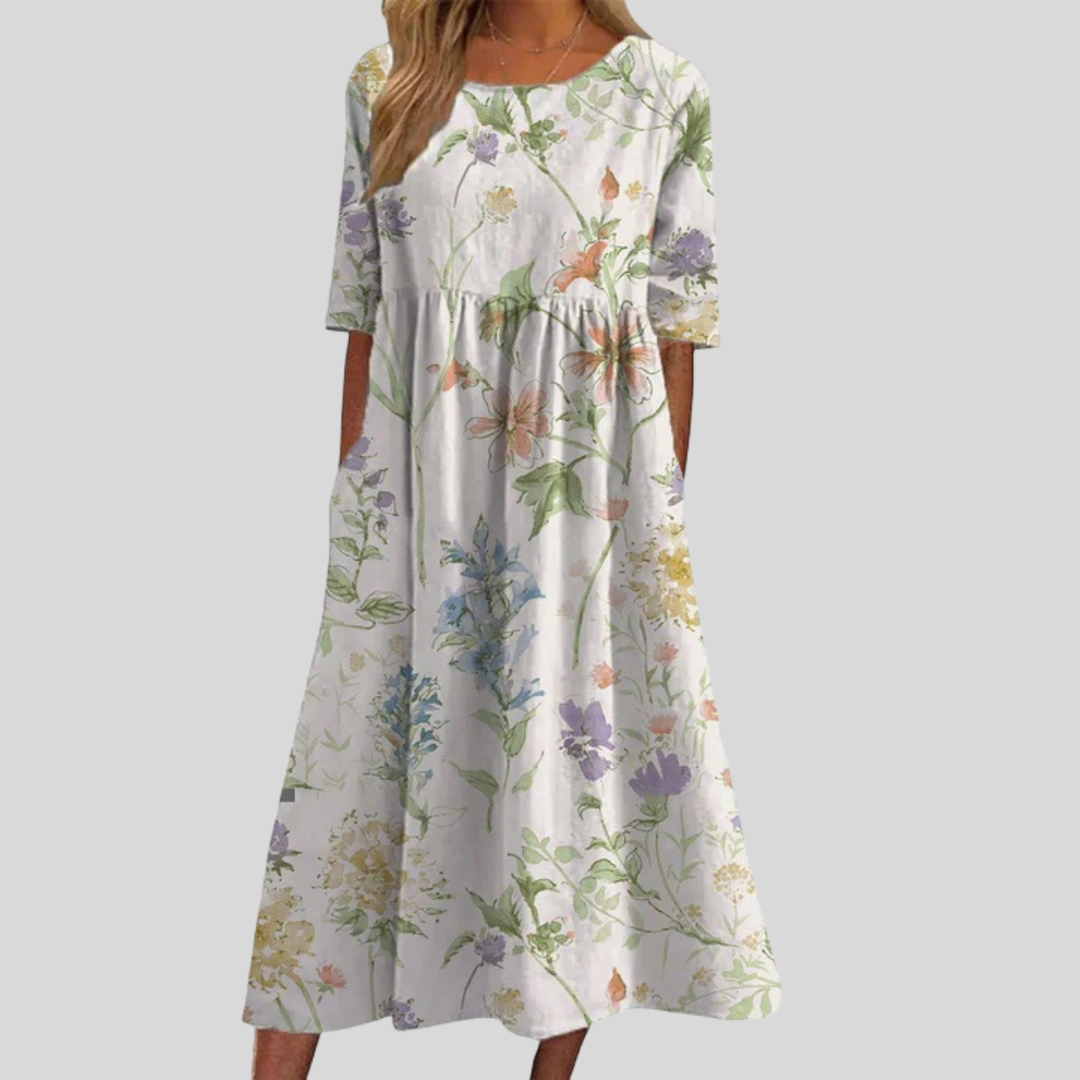 Elara | Women's Floral Midi Dress Casual