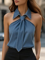 Quinn | Women's Sleeveless Halter Blouse Chic