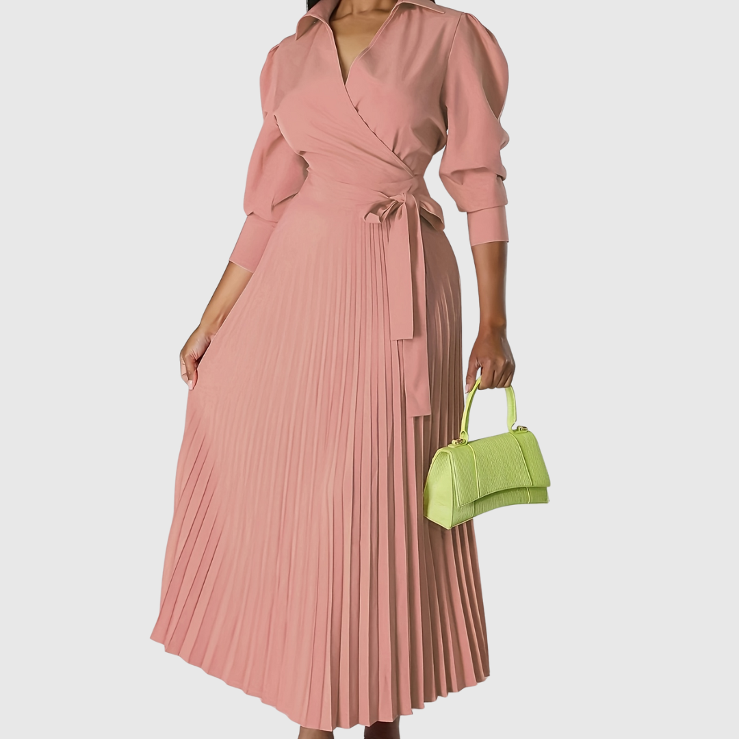 Evelina | Women’s Soft Pleated Midi Dress
