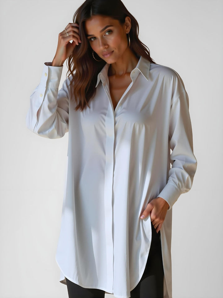 Sienna | Women's Oversized Lapel Shirt Dress Elegant